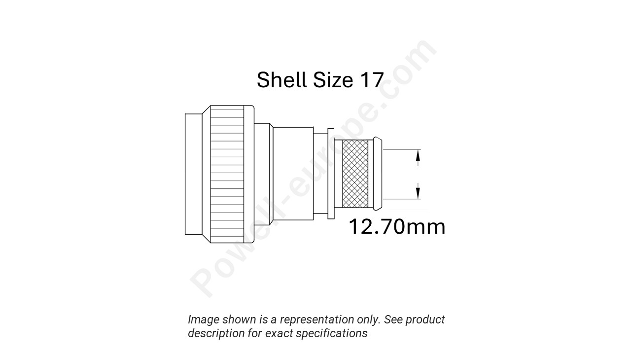 Image showing the shell size and cable insert diameter of the SPI M85049/88-17N02