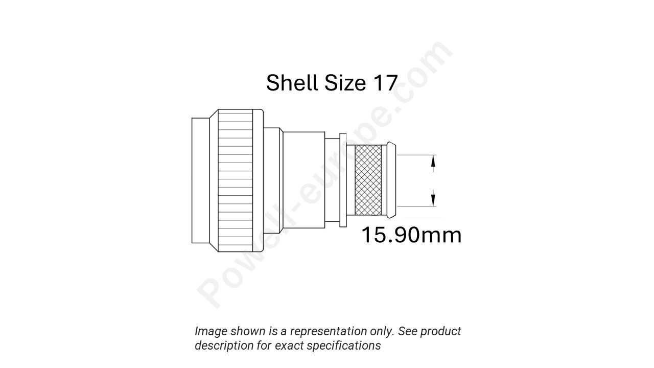 Image showing the shell size and cable insert diameter of the SPI M85049/88-17N03