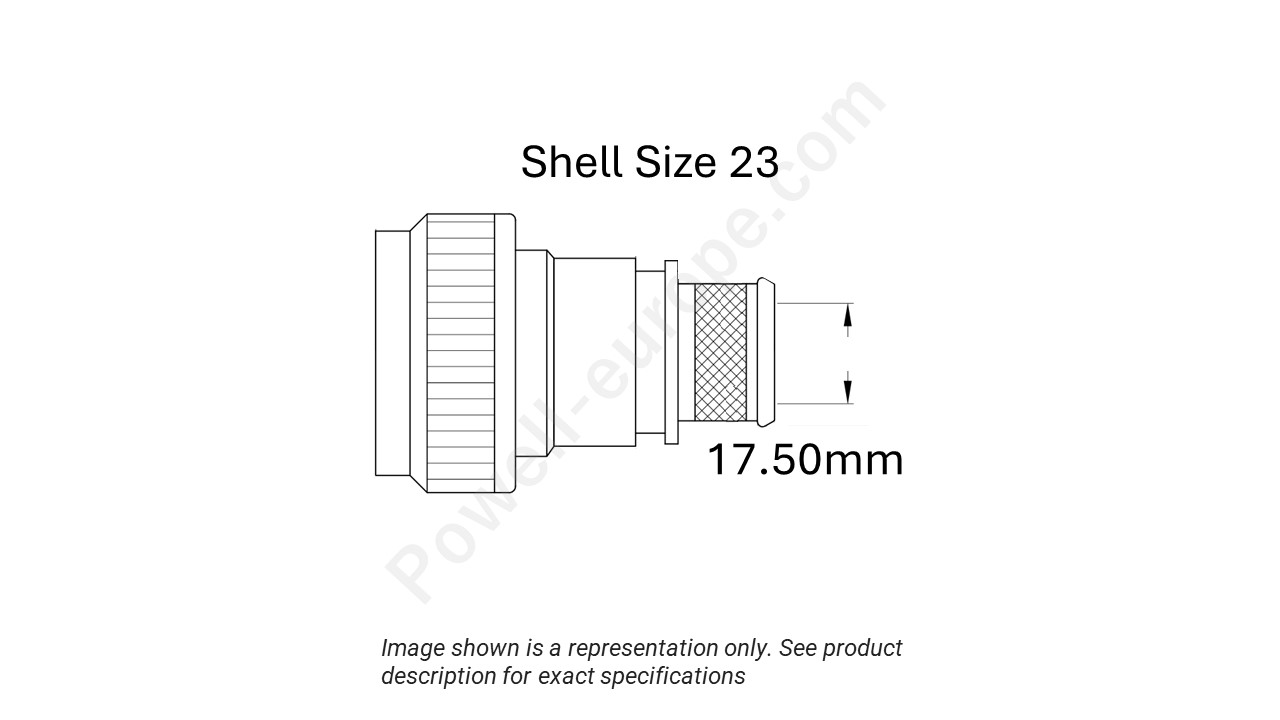 Image showing the shell size and cable insert diameter of the SPI M85049/88-23N02