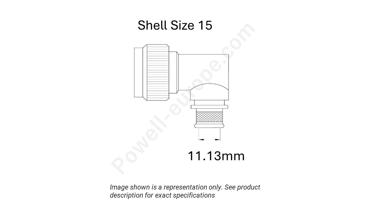 Image showing the shell size and cable insert diameter of the SPI M85049/90-15N02