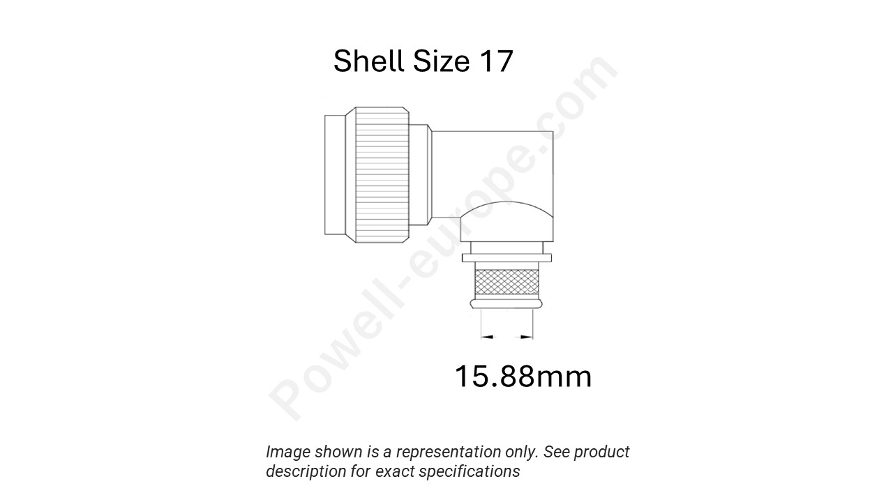 Image showing the shell size and cable insert diameter of the SPI M85049/90-17N03